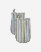 Load image into Gallery viewer, Oven Gloves | Blue + Sand | Set/2