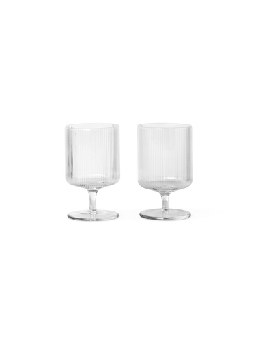 Ferm Living Clear Ripple Wine Glasses Set/2 - BTS CONCEPT STORE