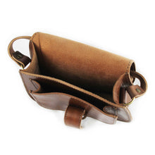 Load image into Gallery viewer, Maya Tan Leather Saddle Bag – Handmade Full-Grain Crossbody