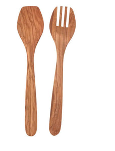 Olive Wood Salad Servers Set