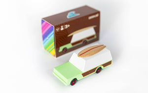 Surf Wagon with wooden surf board - Wooden Diecast Toy Car