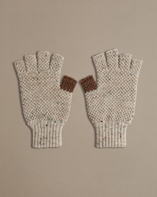 British Wool Fingerless Gloves | Un-Dyed Nepp