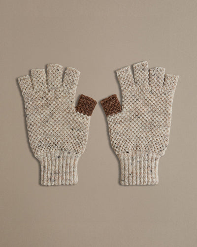 British Wool Fingerless Gloves | Un-Dyed Nepp