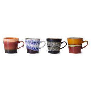 HKLIVING | 70’s Ceramics Americano Mugs (Set of 4) | Friction