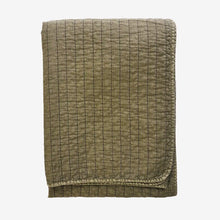 Load image into Gallery viewer, Madam Stoltz Quilted Cotton Throw | Khaki/Dark Green - BTS CONCEPT STORE