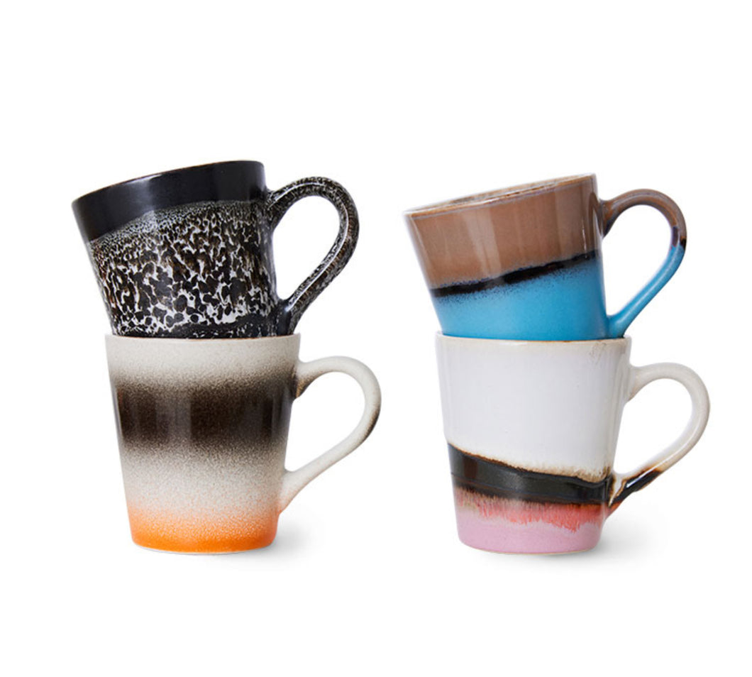HKLIVING | 70s Ceramics Espresso Mugs (set of 4) | RETRO