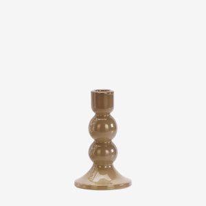 Madam Stoltz | Glass Candle Holder | Taupe