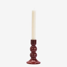 Load image into Gallery viewer, Madam Stoltz | Glass Candle Holder | Maroon