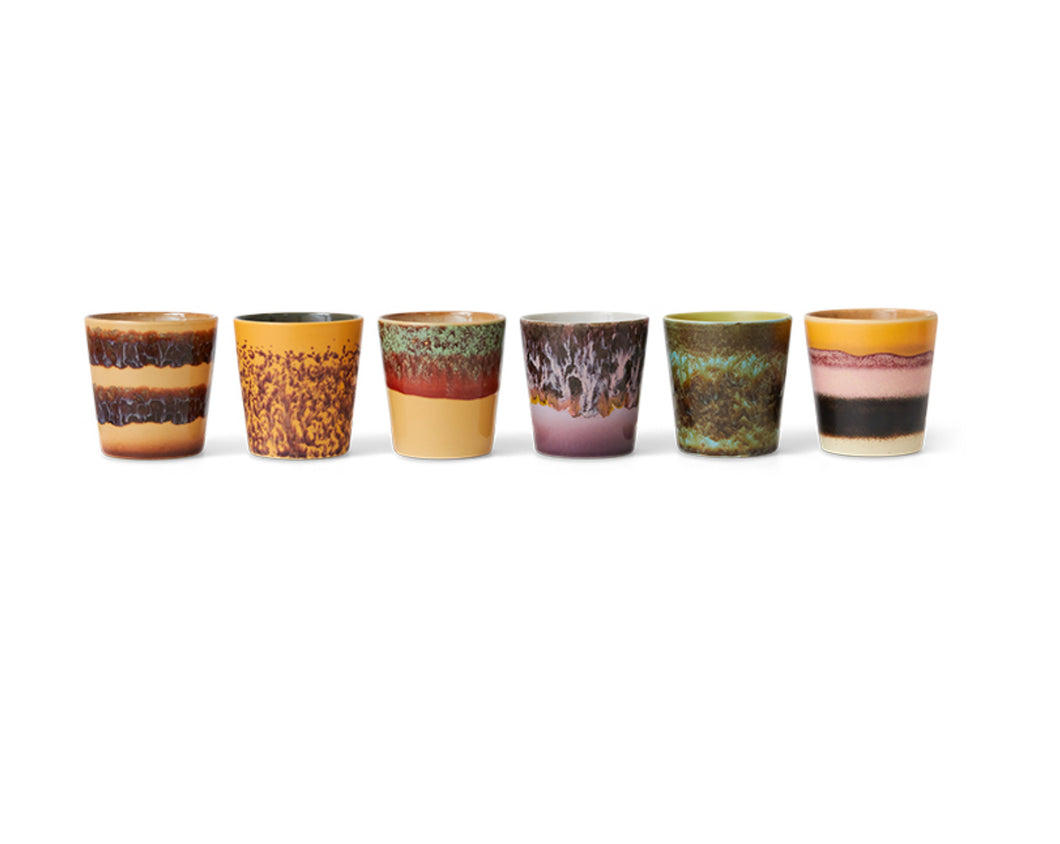 HKLIVING | 70s ceramics coffee mugs (set of 6) VALLEY