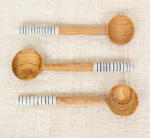 Load image into Gallery viewer, Stripe Handle Small Wooden Serving Spoon