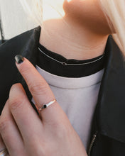 Load image into Gallery viewer, Lines + Current Sigrid ‘Mona’ Ring with Small Black Stone