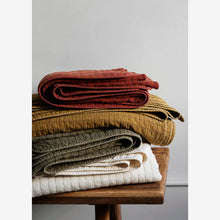 Load image into Gallery viewer, Madam Stoltz Quilted Cotton Throw | Mustard Gold/Grey - BTS CONCEPT STORE