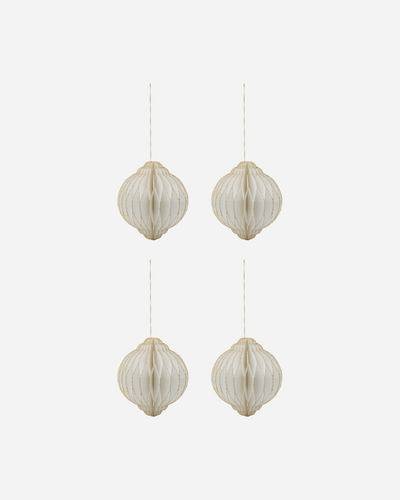 Christmas ornaments | Off-white/Golden | 12cm