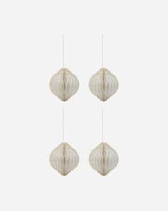 Christmas ornaments | Off-white/Golden | 8cm