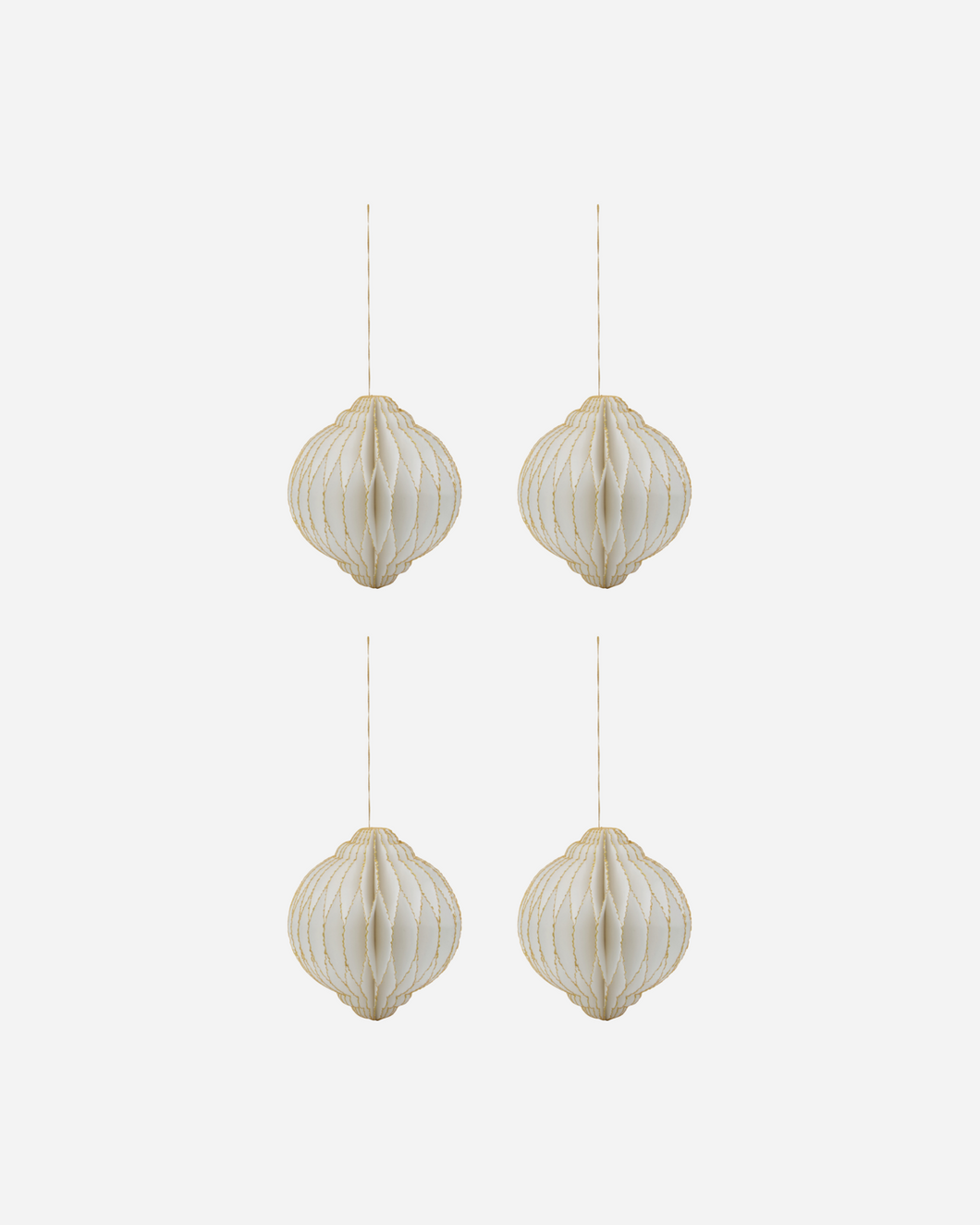 Christmas ornaments | Off-white/Golden | 8cm