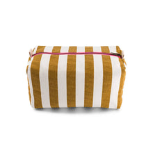Load image into Gallery viewer, VIC CANVAS TOILETRY/WASH BAG | CARAMEL + ECRU STRIPES