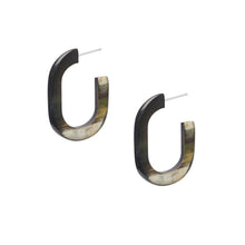 Load image into Gallery viewer, Handmade Black Oblong Natural Horn Hoop Earrings - BTS CONCEPT STORE