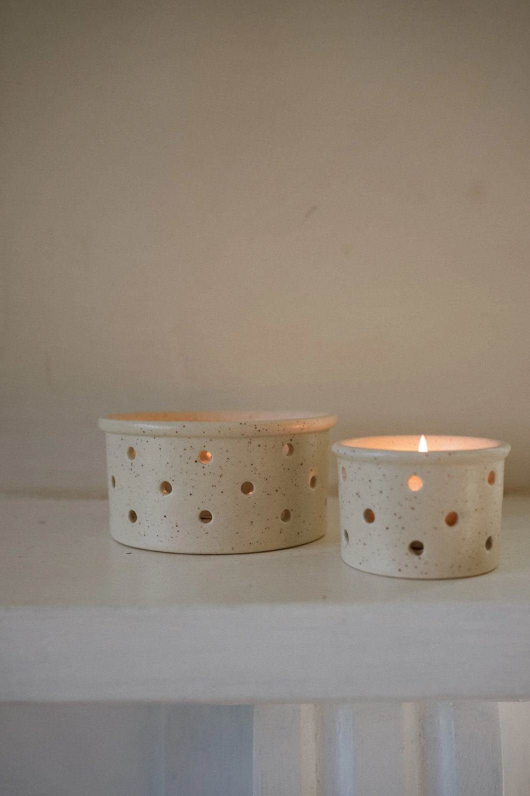 Stoneware Tealight Holders | Set of 2