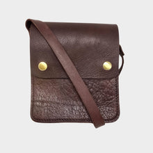 Load image into Gallery viewer, Small Leather Crossbody Bag with Pop Bag Closure | Dark Brown
