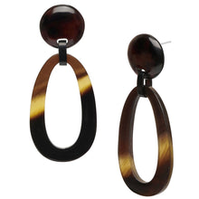 Load image into Gallery viewer, Oval link horn drop earring - Brown Natural - BTS CONCEPT STORE