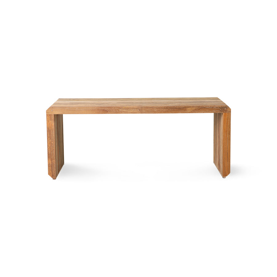 HKLIVING | Slatted Linear Bench | Element Teak