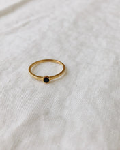 Load image into Gallery viewer, Lines + Current Sigrid ‘Mona’ Ring with Small Black Stone