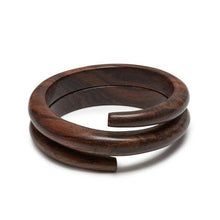 Load image into Gallery viewer, Brown wood Hand-Carved Spiral Bracelet - BTS CONCEPT STORE