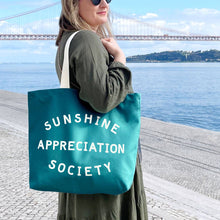 Load image into Gallery viewer, Sunshine Appreciation Society - Tropical Blue Canvas Tote Bag