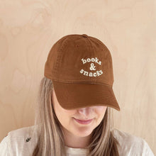 Load image into Gallery viewer, Books &amp; Snacks - Cotton Baseball Cap - Tan