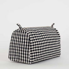 Load image into Gallery viewer, Eco Nature Toiletry Bag | Medium | Off White + Black Gingham - BTS CONCEPT STORE