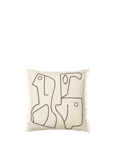 Ferm Living Figure Cushion | Off White + Coffee