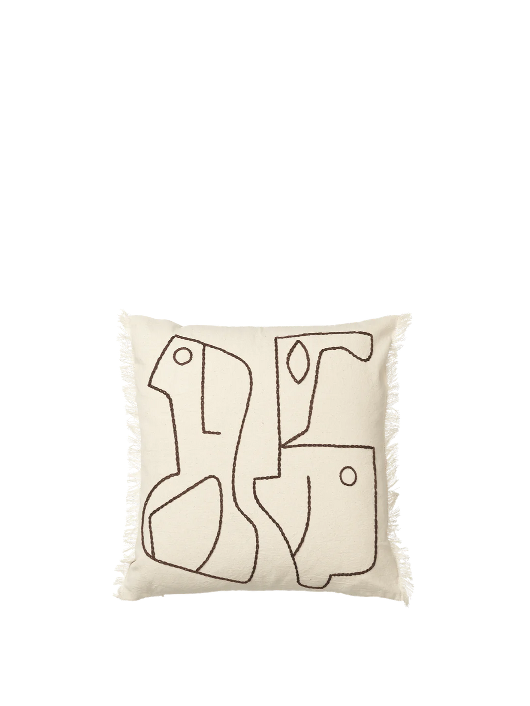 Ferm Living Figure Cushion | Off White + Coffee