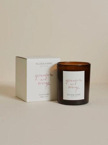 Plum & Ashby Geranium + Orange Candle