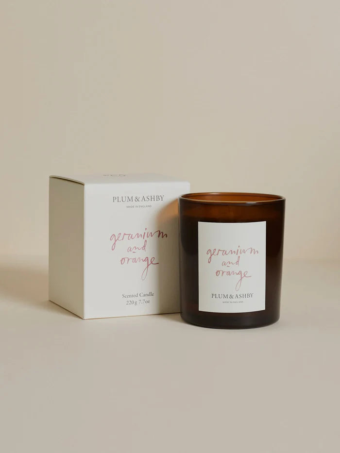 Plum & Ashby Geranium + Orange Candle