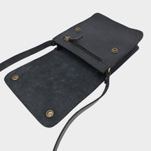 Load image into Gallery viewer, Black Small Leather Crossbody Bag with Pop Bag Closure