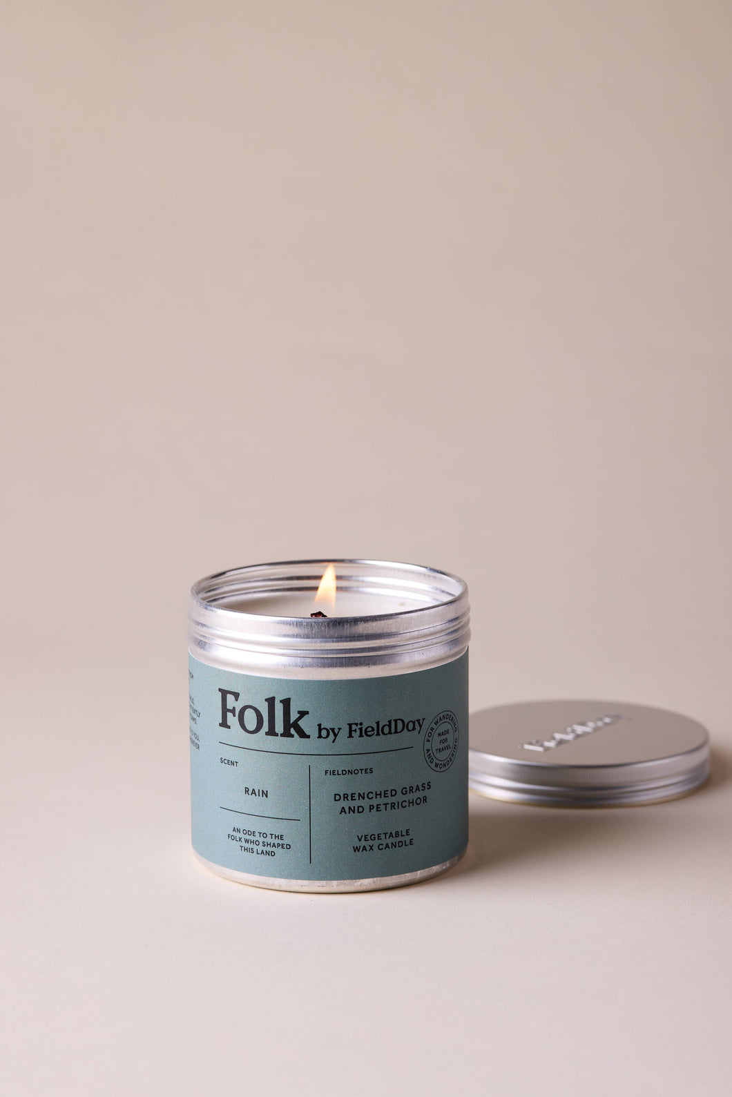 Rain Vegetable Wax Folk Tin Candle