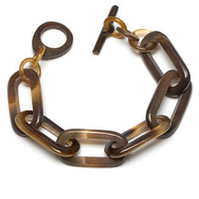 Load image into Gallery viewer, Rectangle link Buffalo horn bracelet - Brown - BTS CONCEPT STORE