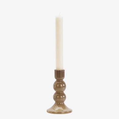 Madam Stoltz | Glass Candle Holder | Taupe