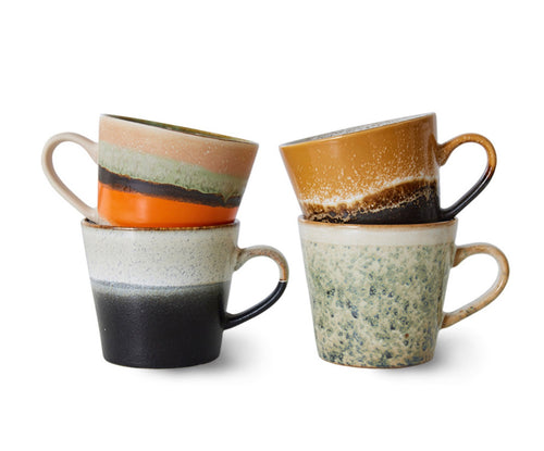 hkliving 70s ceramic Cappuccino Mugs | Verve | Set of 4