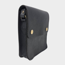Load image into Gallery viewer, Black Small Leather Crossbody Bag with Pop Bag Closure