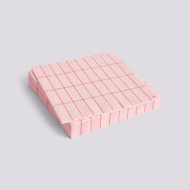 HAY Dinner Napkins | light pink + red grid