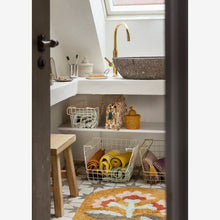 Load image into Gallery viewer, Madam Stoltz Cotton Quilted Wash Bag | White+Yellow+Green - BTS CONCEPT STORE