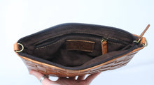 Load image into Gallery viewer, Light brown Alex handwoven Leather Clutch/ crossbody Bag