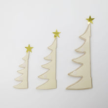 Load image into Gallery viewer, Paper Christmas Tree Decorations | Ivory | Set of 3