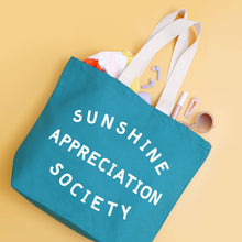 Load image into Gallery viewer, Sunshine Appreciation Society - Tropical Blue Canvas Tote Bag