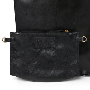 Leather Carrier Tote Bag | Black