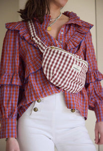 Gabrielle Paris Cotton Waist Bag | Vichy Bordeaux