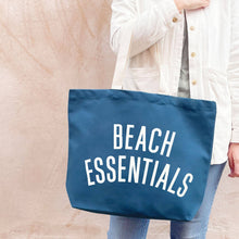 Load image into Gallery viewer, Beach Essentials - Ocean Blue Canvas Tote Bag