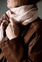 Load image into Gallery viewer, Gabrielle Paris Cream Stripes Cotton Voile Scarf - BTS CONCEPT STORE