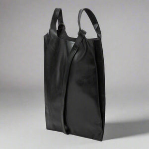 Leather Carrier Tote Bag | Black